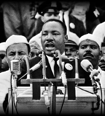 Martin Luther King delivering the I Have a Dream speech
