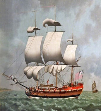 Painting of a slave ship